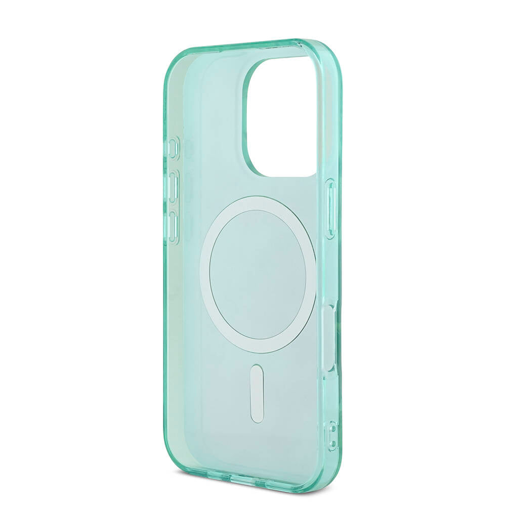 Apple iPhone 16 Pro Max Kılıf Guess Orjinal Lisanslı M-safe Şarj Özellikli IML Baskılı Jungle Ring Kapak Mor
