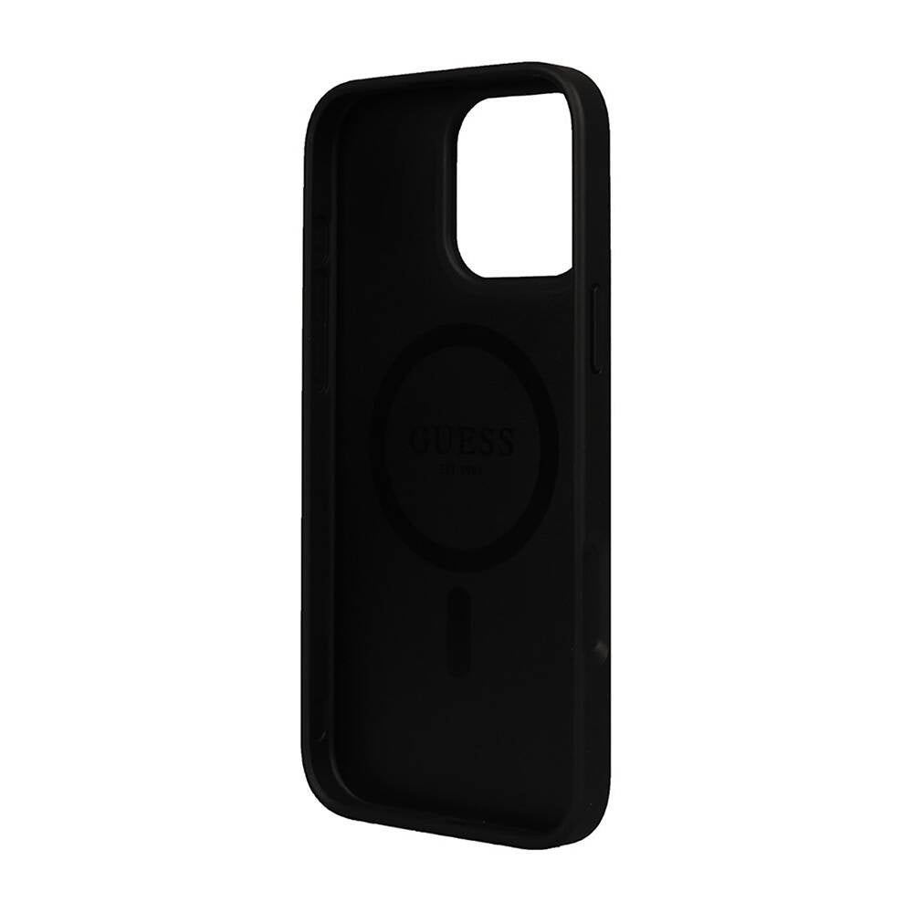 Apple iPhone 16 Pro Max Kılıf Guess Orjinal Lisanslı M-safe Şarj Özellikli Small 4G Classic Kapak Kahverengi