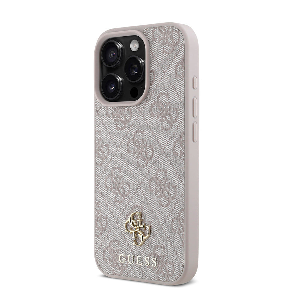 Apple iPhone 16 Pro Max Kılıf Guess Orjinal Lisanslı M-safe Şarj Özellikli Small 4G Classic Kapak Kahverengi