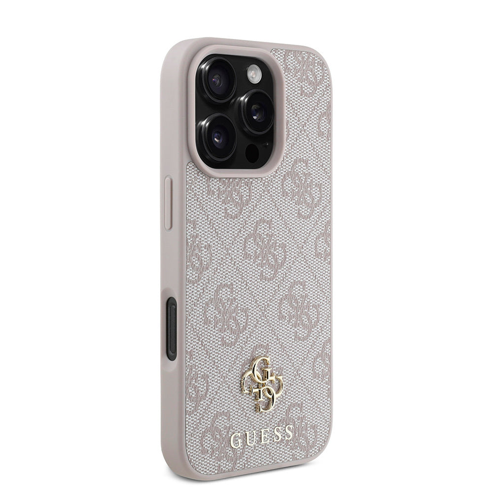 Apple iPhone 16 Pro Max Kılıf Guess Orjinal Lisanslı M-safe Şarj Özellikli Small 4G Classic Kapak Kahverengi