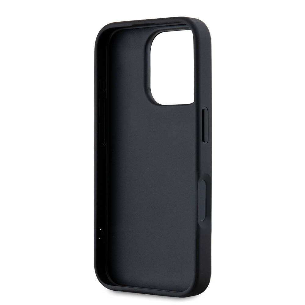 Apple iPhone 16 Pro Max Kılıf Karl Lagerfeld Orjinal Lisanslı Askılı Saffiano Athleisure Şerit Çizgili Kapak Pembe