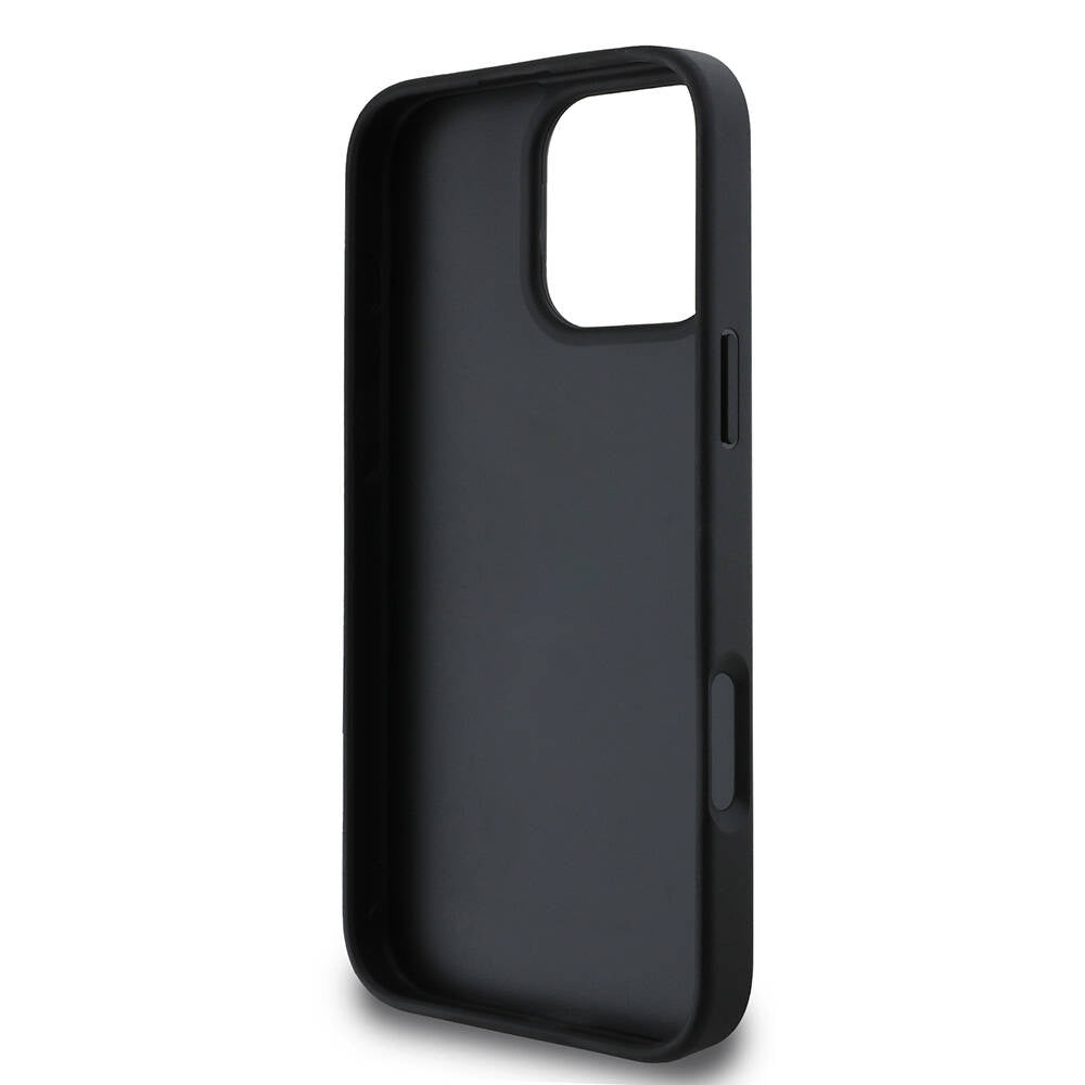 Apple iPhone 16 Pro Max Kılıf Karl Lagerfeld Orjinal Lisanslı K&C Heads Monogram Pin Kapak Siyah