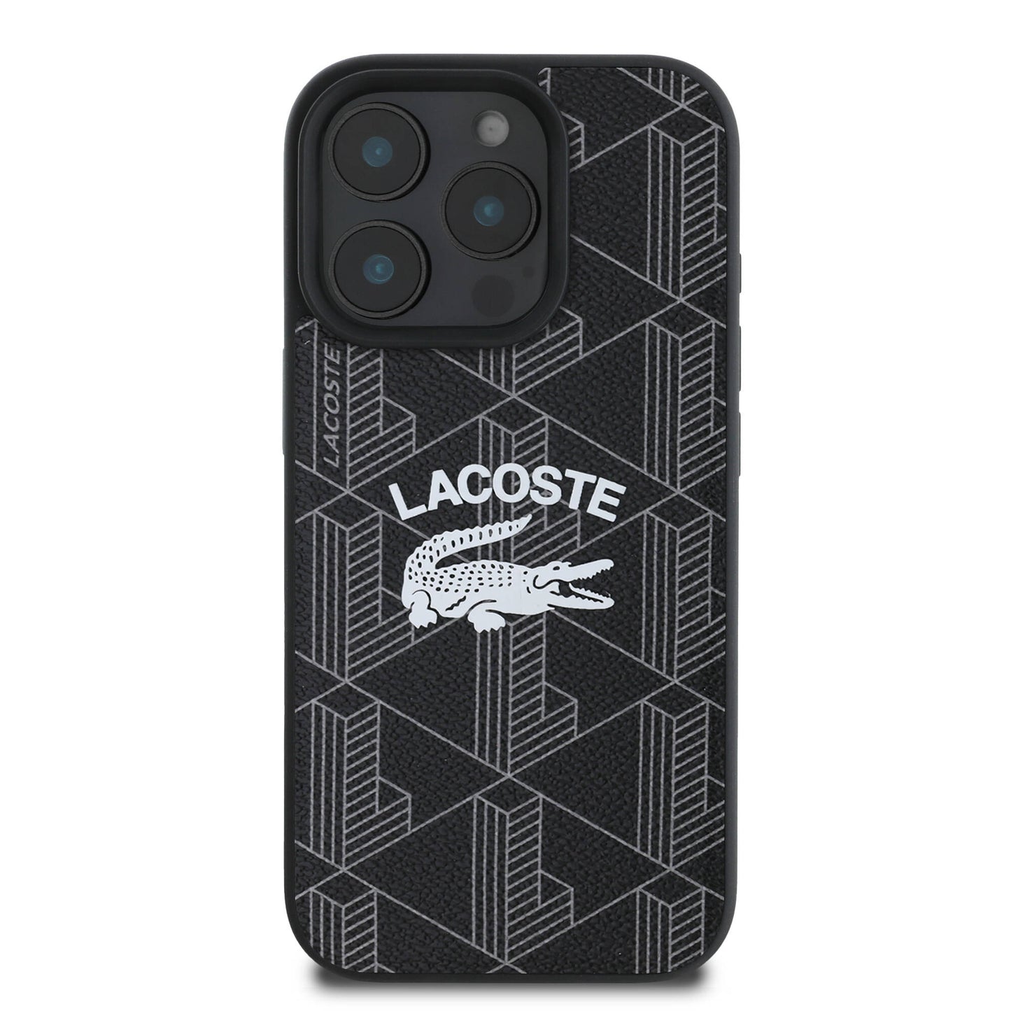 Apple iPhone 16 Pro Max Kılıf Lacoste Orjinal Lisanslı M-safe Şarj Özellikli Mono Vintage Logo Kapak Lacivert