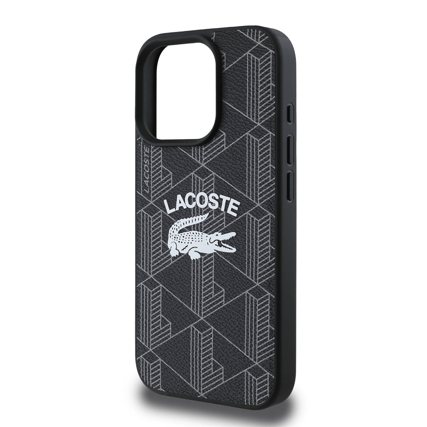 Apple iPhone 16 Pro Max Kılıf Lacoste Orjinal Lisanslı M-safe Şarj Özellikli Mono Vintage Logo Kapak Lacivert