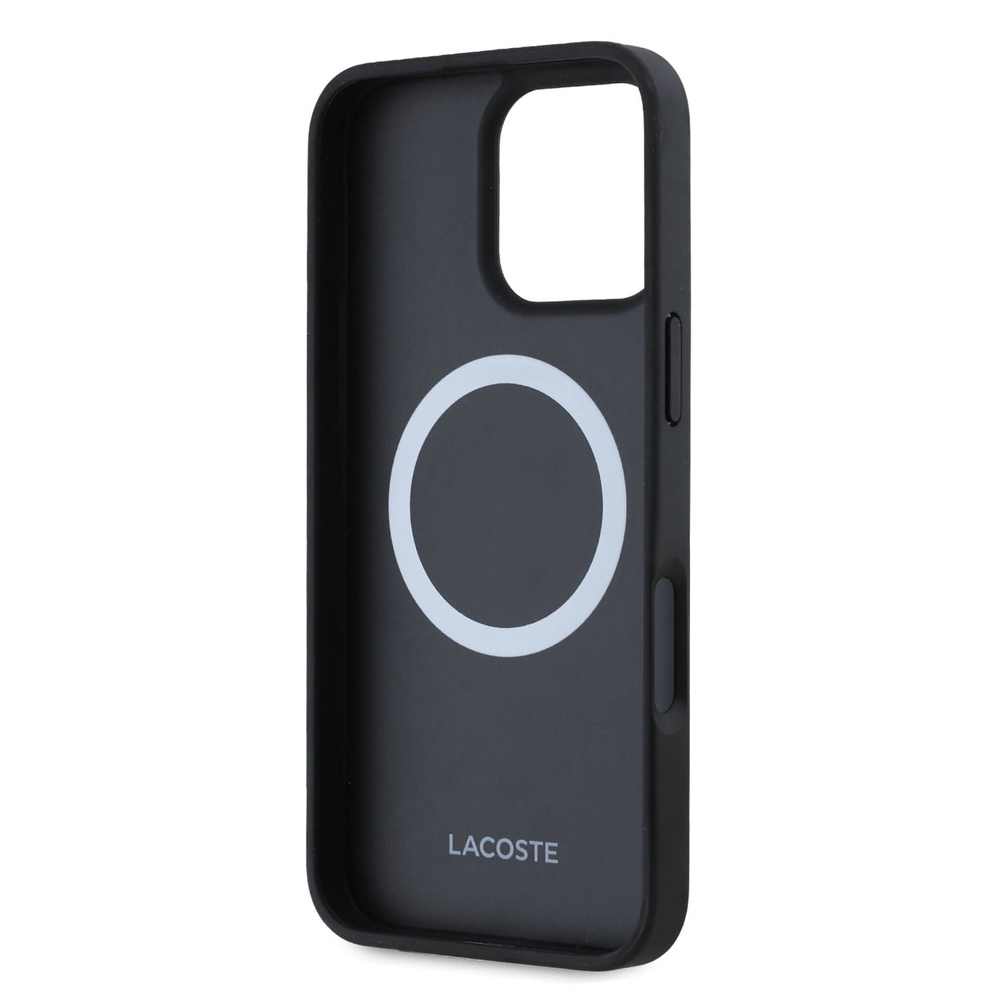 Apple iPhone 16 Pro Max Kılıf Lacoste Orjinal Lisanslı M-safe Şarj Özellikli Mono Vintage Logo Kapak Lacivert
