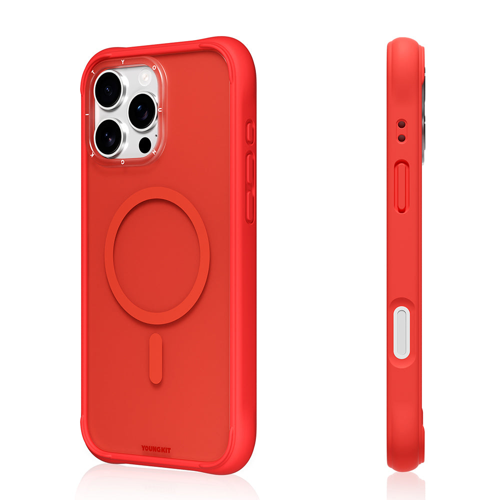 Apple iPhone 16 Pro Max Kılıf M-safe Şarj Özellikli Youngkit Macaroon Serisi Kapak Yeşil