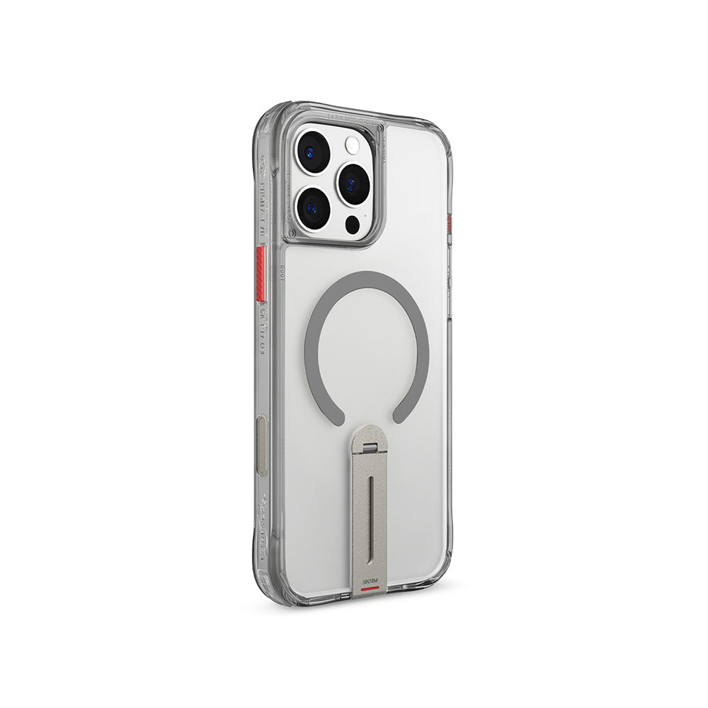 Apple iPhone 16 Pro Max Kılıf M-safe Şarj Özellikli 360 Derece Dönebilen Standlı Skinarma Helix Kapak Siyah