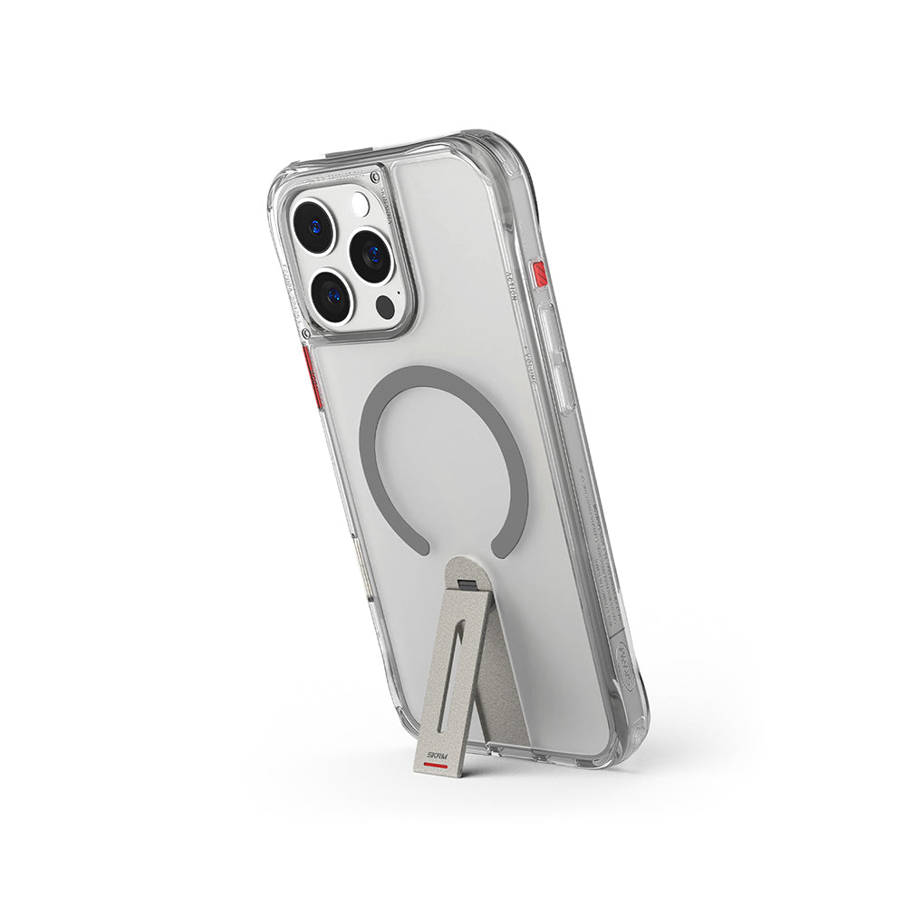 Apple iPhone 16 Pro Max Kılıf M-safe Şarj Özellikli 360 Derece Dönebilen Standlı Skinarma Helix Kapak Titanyum