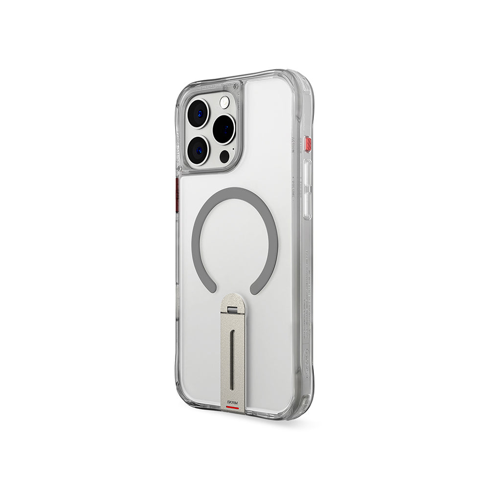 Apple iPhone 16 Pro Max Kılıf M-safe Şarj Özellikli 360 Derece Dönebilen Standlı Skinarma Helix Kapak Titanyum