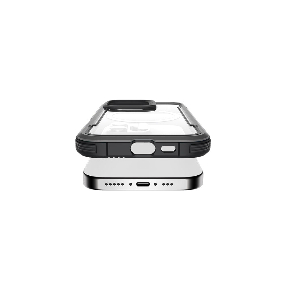 Apple iPhone 16 Pro Max Kılıf M-safe Şarj Özellikli Airbagli Raptic Shield Serisi Şeffaf Arka Yüzey Kapak Yeşil
