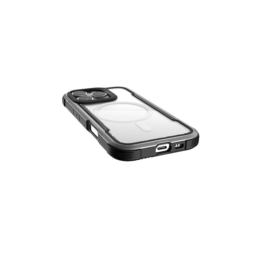 Apple iPhone 16 Pro Max Kılıf M-safe Şarj Özellikli Airbagli Raptic Shield Serisi Şeffaf Arka Yüzey Kapak Kahverengi