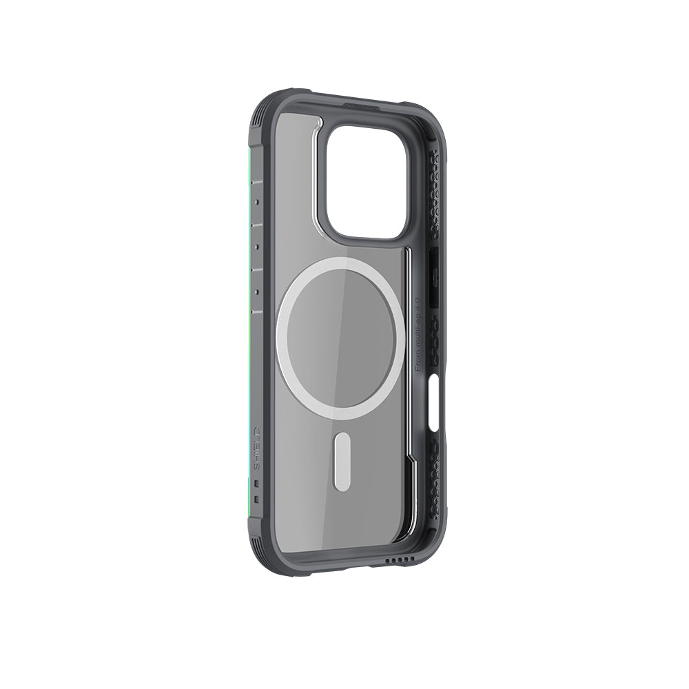 Apple iPhone 16 Pro Max Kılıf M-safe Şarj Özellikli Airbagli Raptic Shield Serisi Şeffaf Arka Yüzey Kapak Yeşil