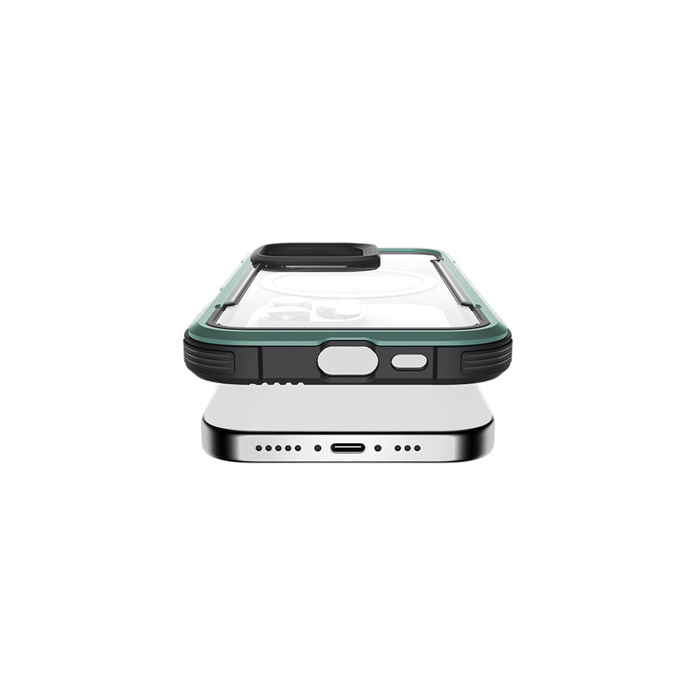 Apple iPhone 16 Pro Max Kılıf M-safe Şarj Özellikli Airbagli Raptic Shield Serisi Şeffaf Arka Yüzey Kapak Kahverengi