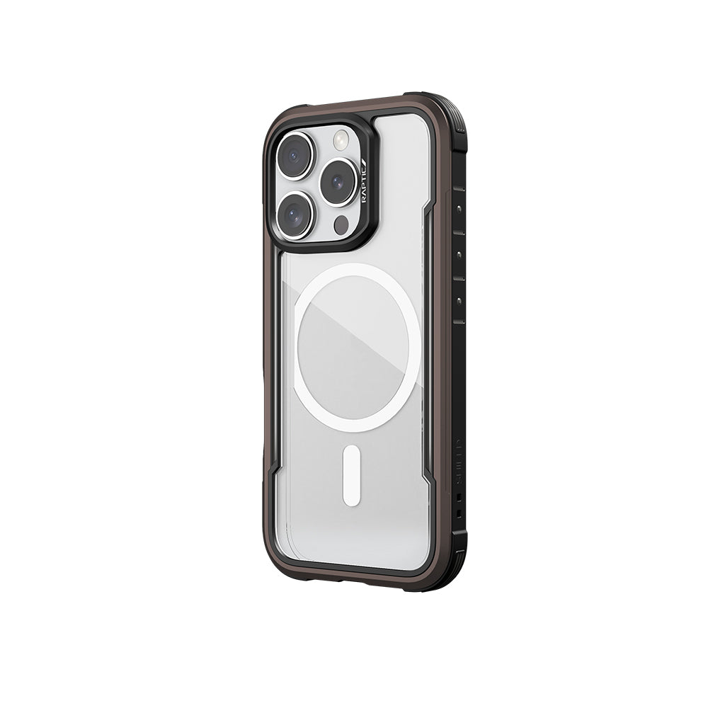 Apple iPhone 16 Pro Max Kılıf M-safe Şarj Özellikli Airbagli Raptic Shield Serisi Şeffaf Arka Yüzey Kapak Kırmızı