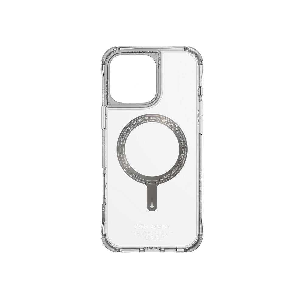 Apple iPhone 16 Pro Max Kılıf M-safe Şarj Özellikli Airbagli Şeffaf SkinArma Saido Prime Kapak Gold