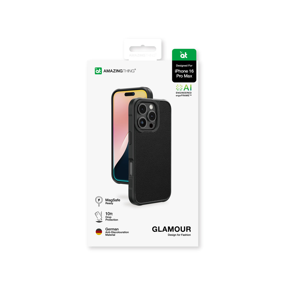 Apple iPhone 16 Pro Max Kılıf M-safe Şarj Özellikli Amazingthing Glamour Serisi Kapak Siyah