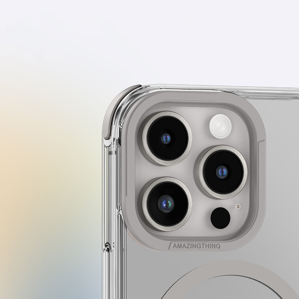 Apple iPhone 16 Pro Max Kılıf M-safe Şarj Özellikli Amazingthing Omni Serisi Kapak Gri