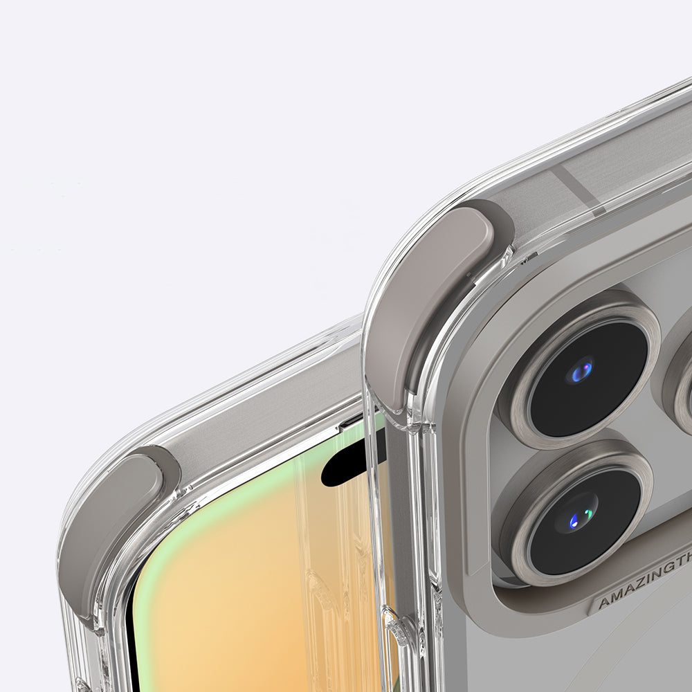 Apple iPhone 16 Pro Max Kılıf M-safe Şarj Özellikli Amazingthing Omni Serisi Kapak Gri