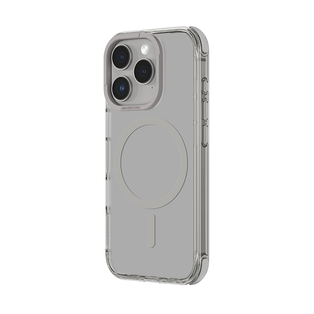Apple iPhone 16 Pro Max Kılıf M-safe Şarj Özellikli Amazingthing Omni Serisi Kapak Gri