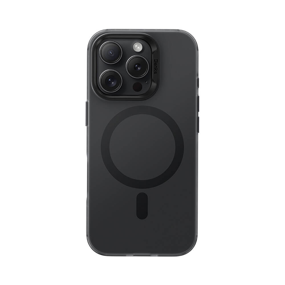 Apple iPhone 16 Pro Max Kılıf M-safe Şarj Özellikli Benks Lucid Armor Kapak Siyah