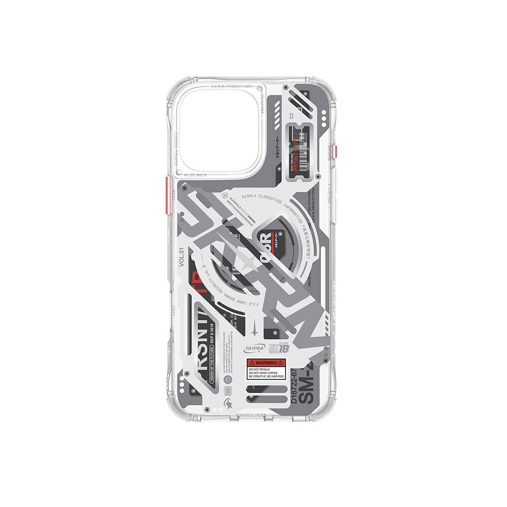 Apple iPhone 16 Pro Max Kılıf M-safe Şarj Özellikli Katmanlı Makine Temalı SkinArma Ekho Kapak Siyah