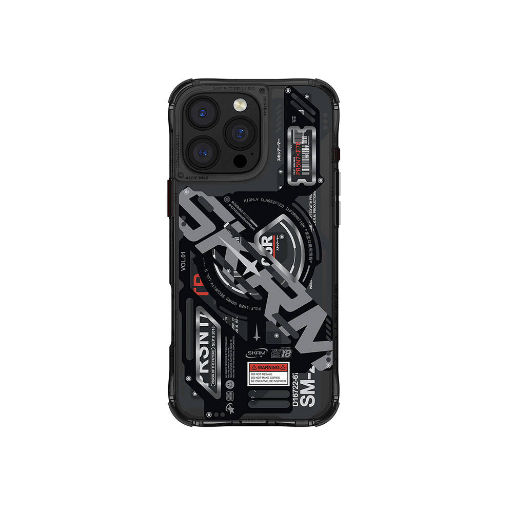 Apple iPhone 16 Pro Max Kılıf M-safe Şarj Özellikli Katmanlı Makine Temalı SkinArma Ekho Kapak