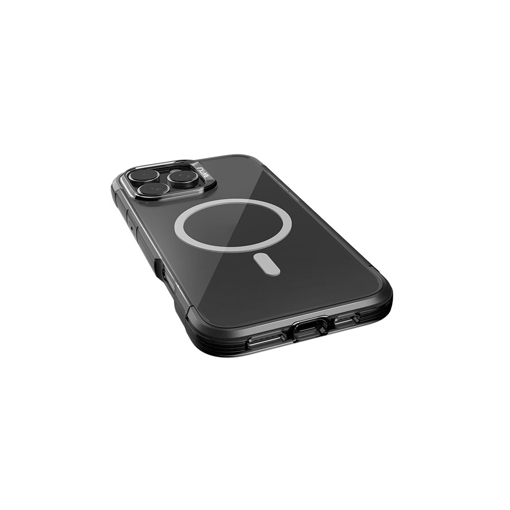 Apple iPhone 16 Pro Max Kılıf M-safe Şarj Özellikli Raptic Air Serisi Airbag Tasarımlı Metal Köşelikli Şeffaf Kapak Gümüş