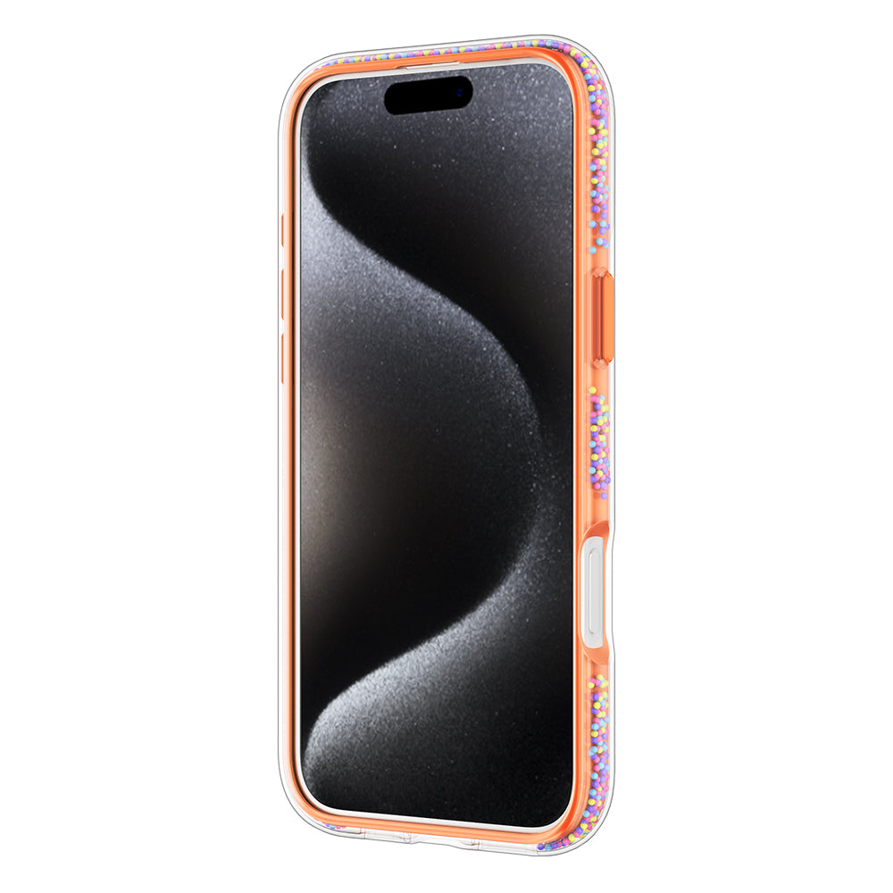 Apple iPhone 16 Pro Max Kılıf M-safe Şarj Özellikli Raptic AirJoy Serisi Boncuk Tasarımlı 360 Derece Dönebilen Standlı Kapak Siyah-Gri