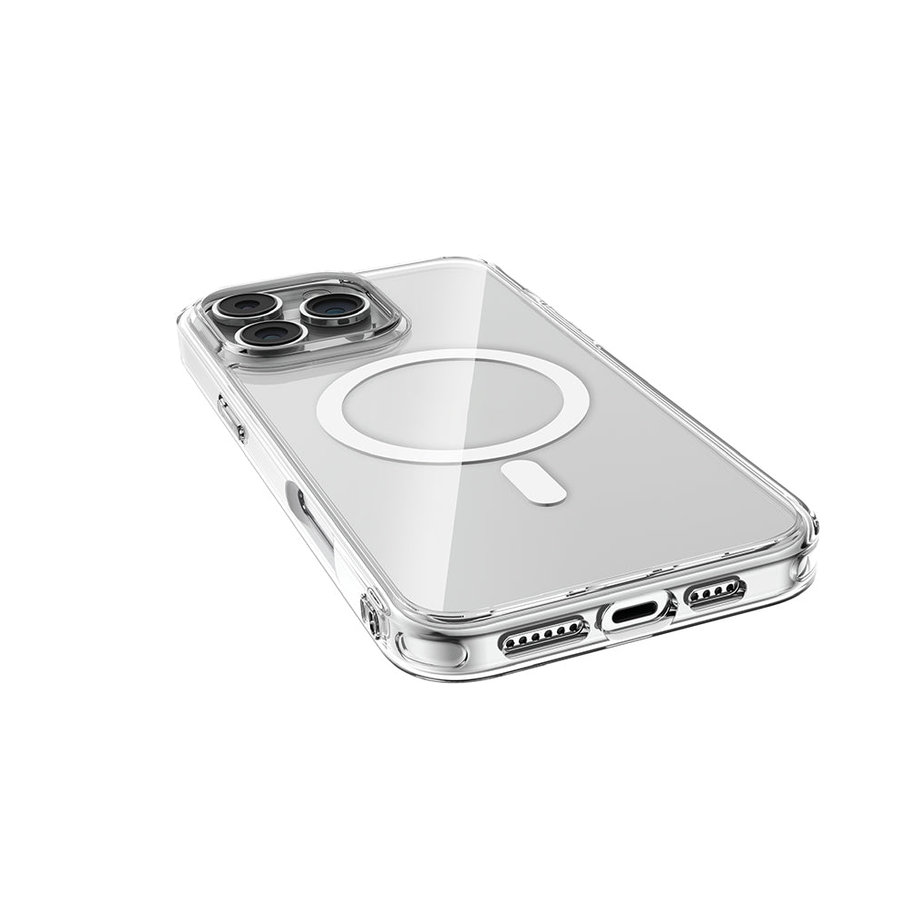 Apple iPhone 16 Pro Max Kılıf M-safe Şarj Özellikli Raptic Crystal M-safe Serisi Şeffaf Kapak Şeffaf