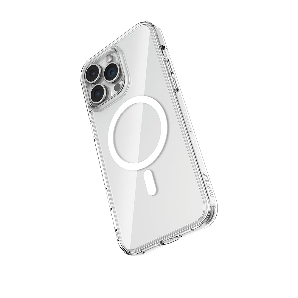 Apple iPhone 16 Pro Max Kılıf M-safe Şarj Özellikli Raptic Crystal M-safe Serisi Şeffaf Kapak Şeffaf