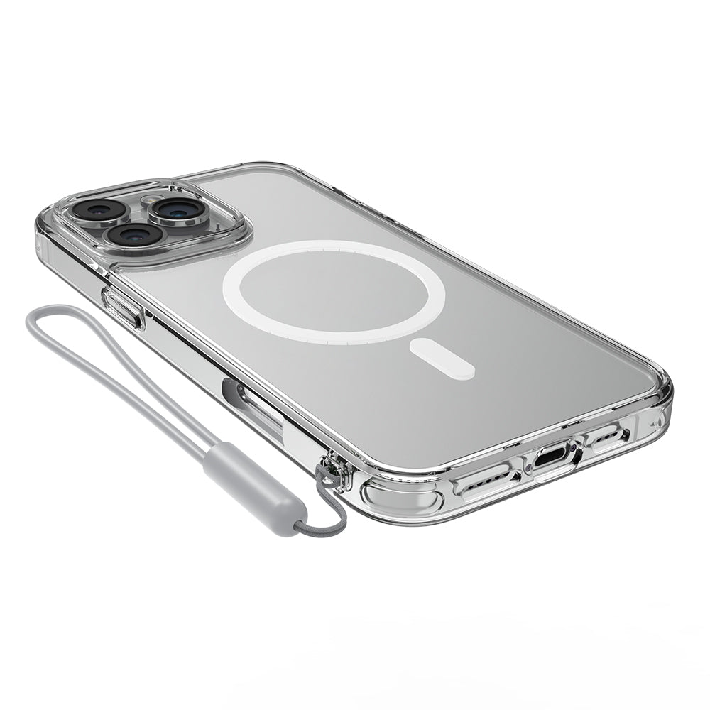 Apple iPhone 16 Pro Max Kılıf M-safe Şarj Özellikli Raptic Crystal M-safe Serisi Şeffaf Kapak Şeffaf