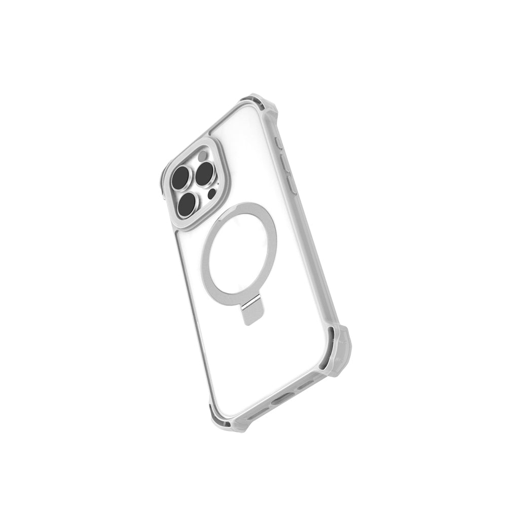 Apple iPhone 16 Pro Max Kılıf M-safe Şarj Özellikli Raptic Dual Serisi Şeffaf Standlı Kapak Siyah