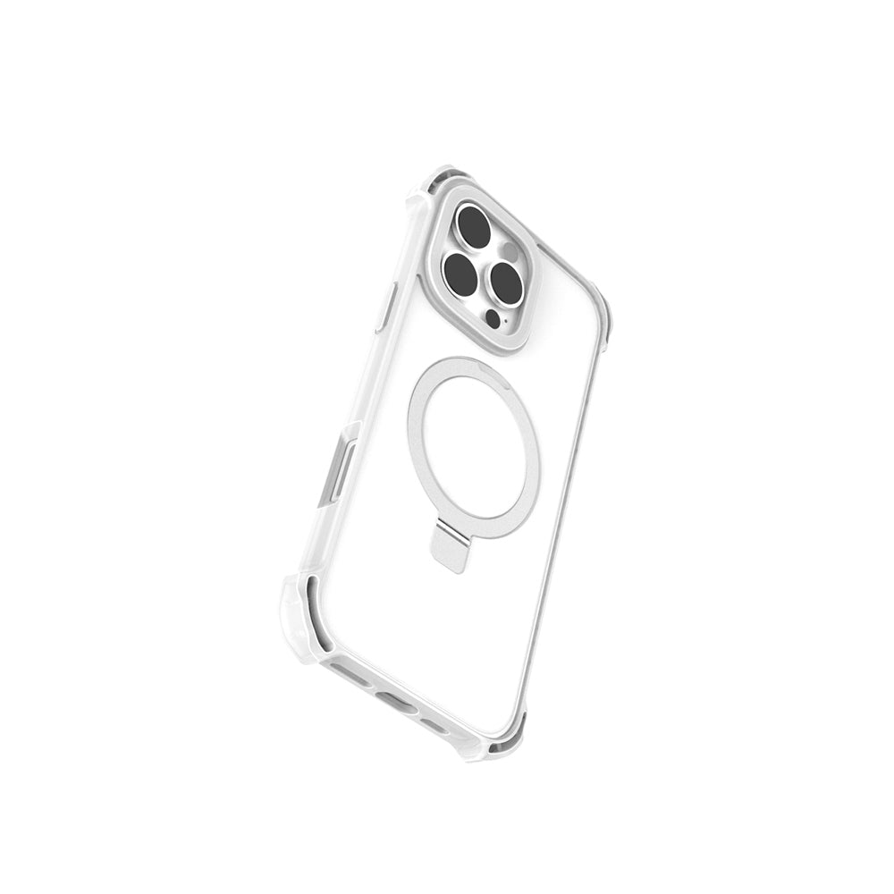 Apple iPhone 16 Pro Max Kılıf M-safe Şarj Özellikli Raptic Dual Serisi Şeffaf Standlı Kapak Siyah