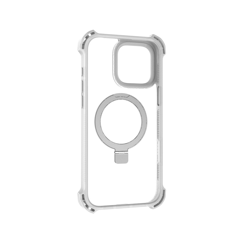 Apple iPhone 16 Pro Max Kılıf M-safe Şarj Özellikli Raptic Dual Serisi Şeffaf Standlı Kapak Siyah