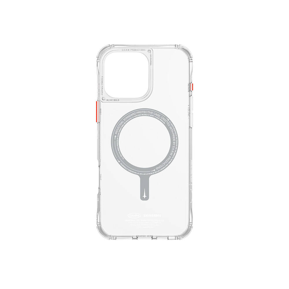 Apple iPhone 16 Pro Max Kılıf M-safe Şarj Özellikli Şeffaf Airbag Tasarımlı Skinarma Saido Kapak Siyah