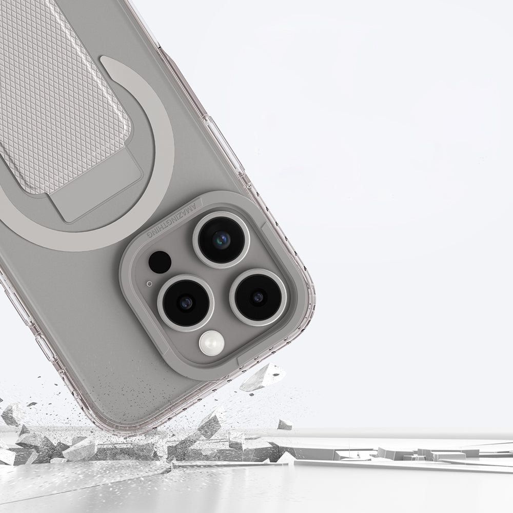 Apple iPhone 16 Pro Max Kılıf M-safe Şarj Özellikli Standlı Amazingthing Titan Pro Plus Kapak Siyah
