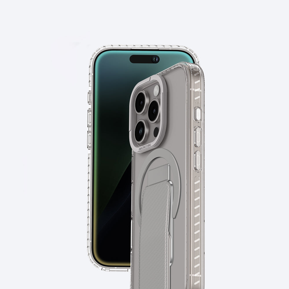 Apple iPhone 16 Pro Max Kılıf M-safe Şarj Özellikli Standlı Amazingthing Titan Pro Plus Kapak Siyah