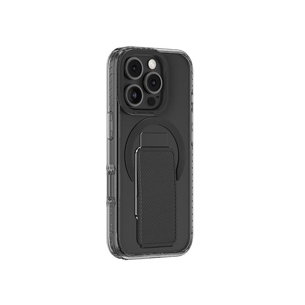Apple iPhone 16 Pro Max Kılıf M-safe Şarj Özellikli Standlı Amazingthing Titan Pro Plus Kapak Gri