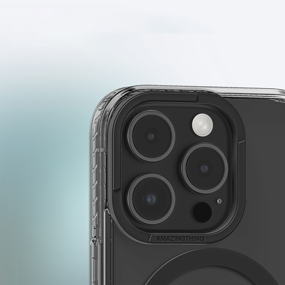 Apple iPhone 16 Pro Max Kılıf M-safe Şarj Özellikli Standlı Amazingthing Titan Pro Plus Kapak Gri
