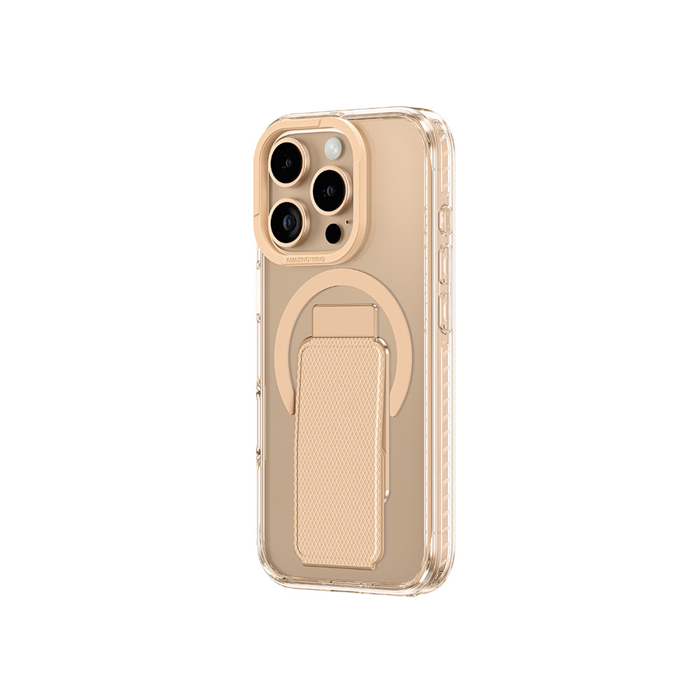 Apple iPhone 16 Pro Max Kılıf M-safe Şarj Özellikli Standlı Amazingthing Titan Pro Plus Kapak Gri