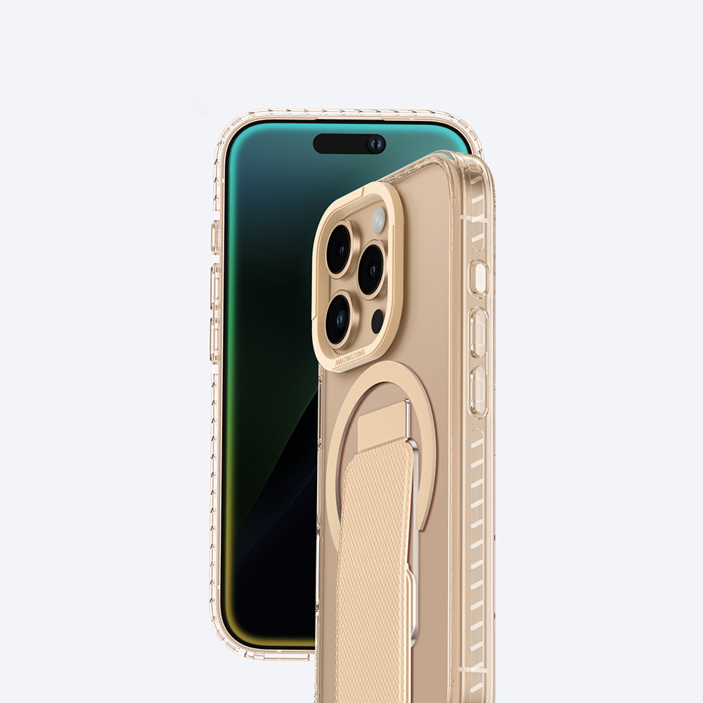 Apple iPhone 16 Pro Max Kılıf M-safe Şarj Özellikli Standlı Amazingthing Titan Pro Plus Kapak Gri