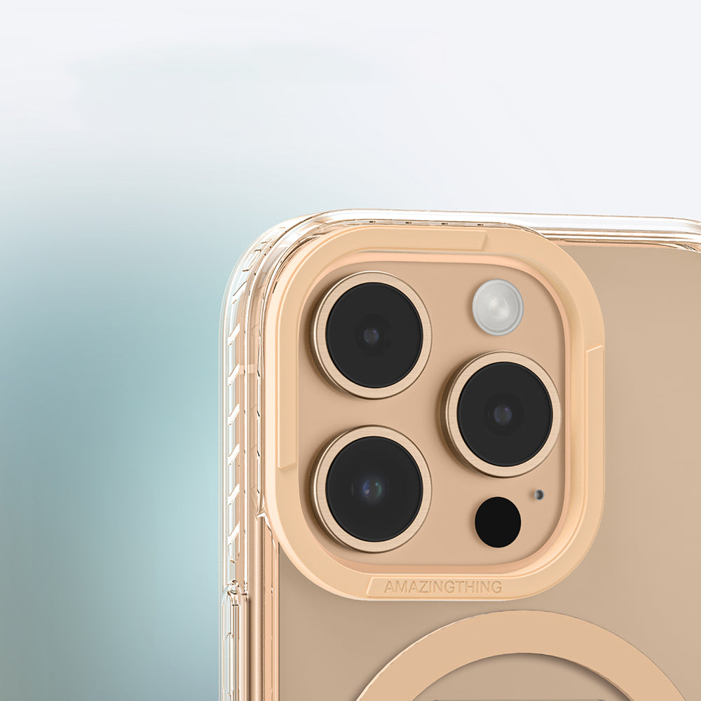 Apple iPhone 16 Pro Max Kılıf M-safe Şarj Özellikli Standlı Amazingthing Titan Pro Plus Kapak Gri