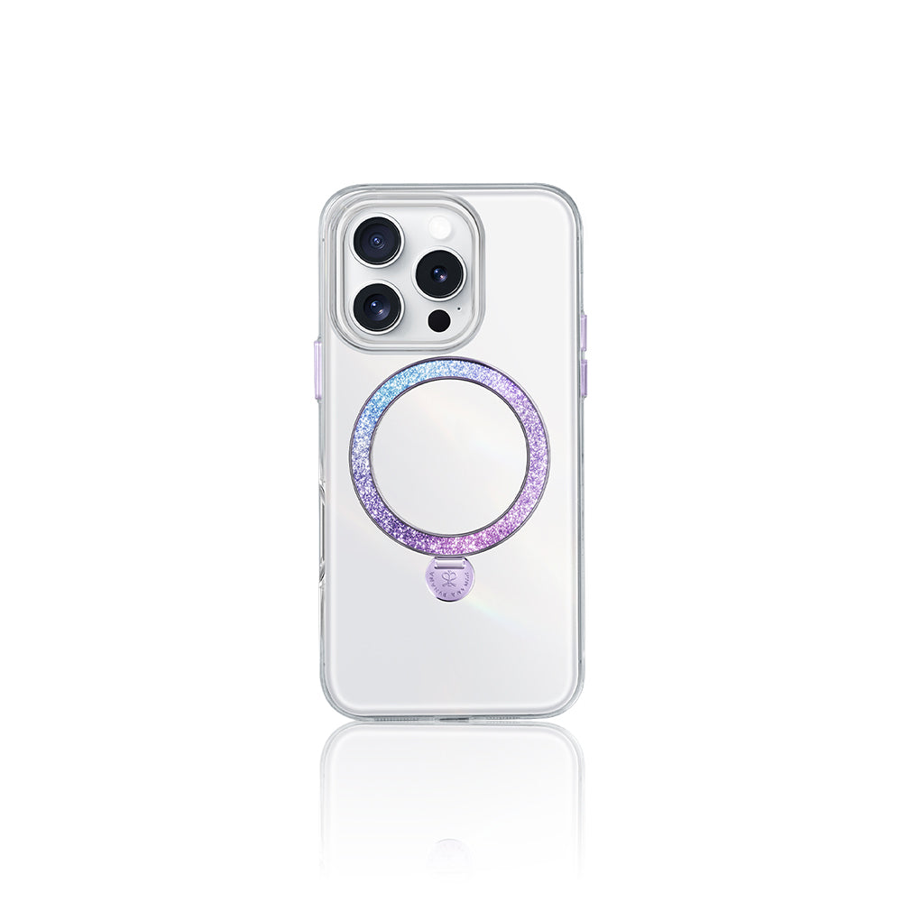 Apple iPhone 16 Pro Max Kılıf M-safe Şarj Özellikli Standlı Pynana Dancing Streamer Serisi Kapak Mor