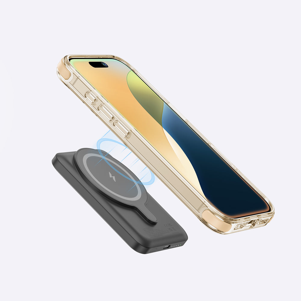 Apple iPhone 16 Pro Max Kılıf M-safe Şarj Özellikli Standlı Set Amazingthing Omni Adventure Serisi Kapak Gri