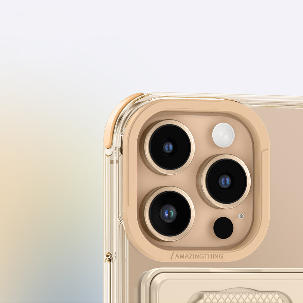 Apple iPhone 16 Pro Max Kılıf M-safe Şarj Özellikli Standlı Set Amazingthing Omni Adventure Serisi Kapak Gri