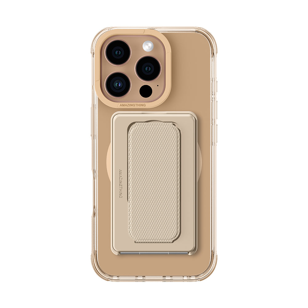 Apple iPhone 16 Pro Max Kılıf M-safe Şarj Özellikli Standlı Set Amazingthing Omni Adventure Serisi Kapak Gri