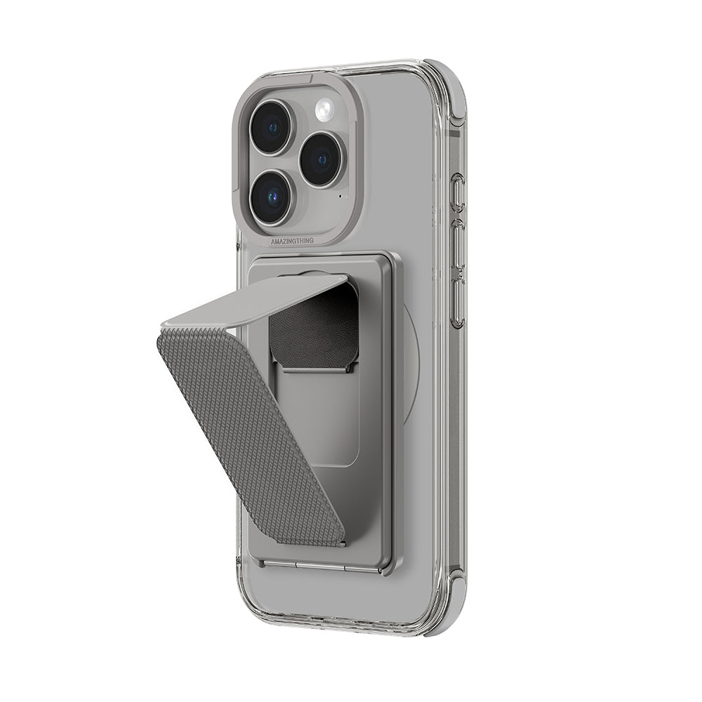 Apple iPhone 16 Pro Max Kılıf M-safe Şarj Özellikli Standlı Set Amazingthing Omni Adventure Serisi Kapak Rose Gold