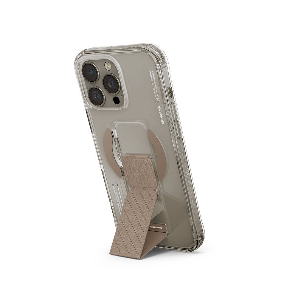 Apple iPhone 16 Pro Max Kılıf M-safe Şarj Özellikli Teknoloji Desenli Standlı Skinarma Axon Kapak Titanyum