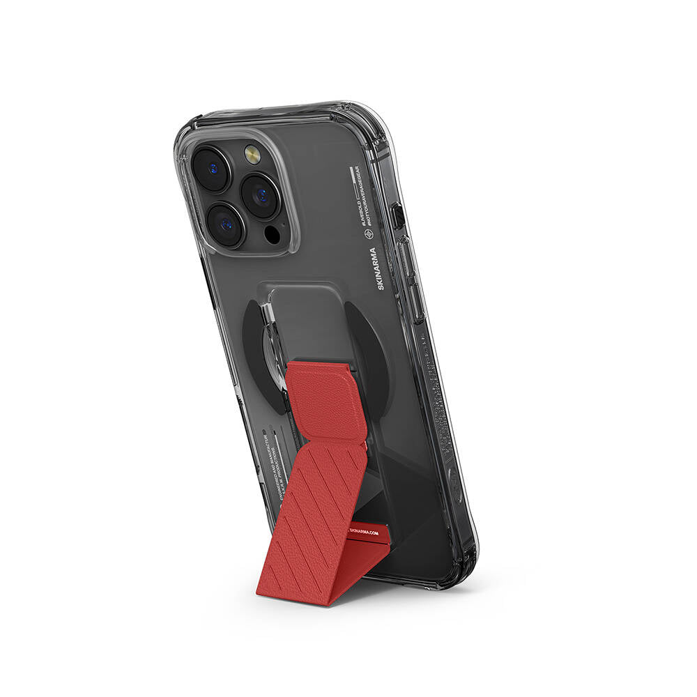 Apple iPhone 16 Pro Max Kılıf M-safe Şarj Özellikli Teknoloji Desenli Standlı Skinarma Axon Kapak Titanyum