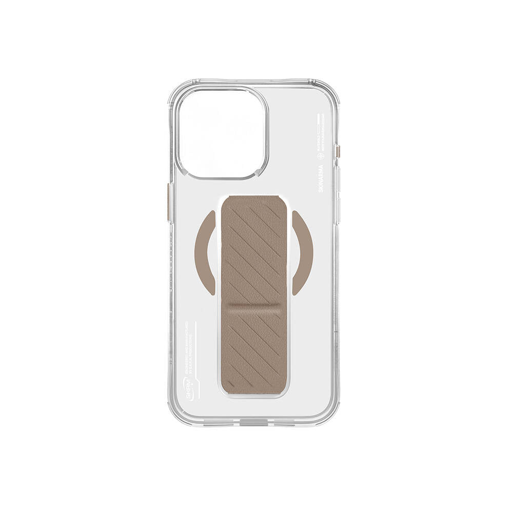 Apple iPhone 16 Pro Max Kılıf M-safe Şarj Özellikli Teknoloji Desenli Standlı Skinarma Axon Kapak Gold